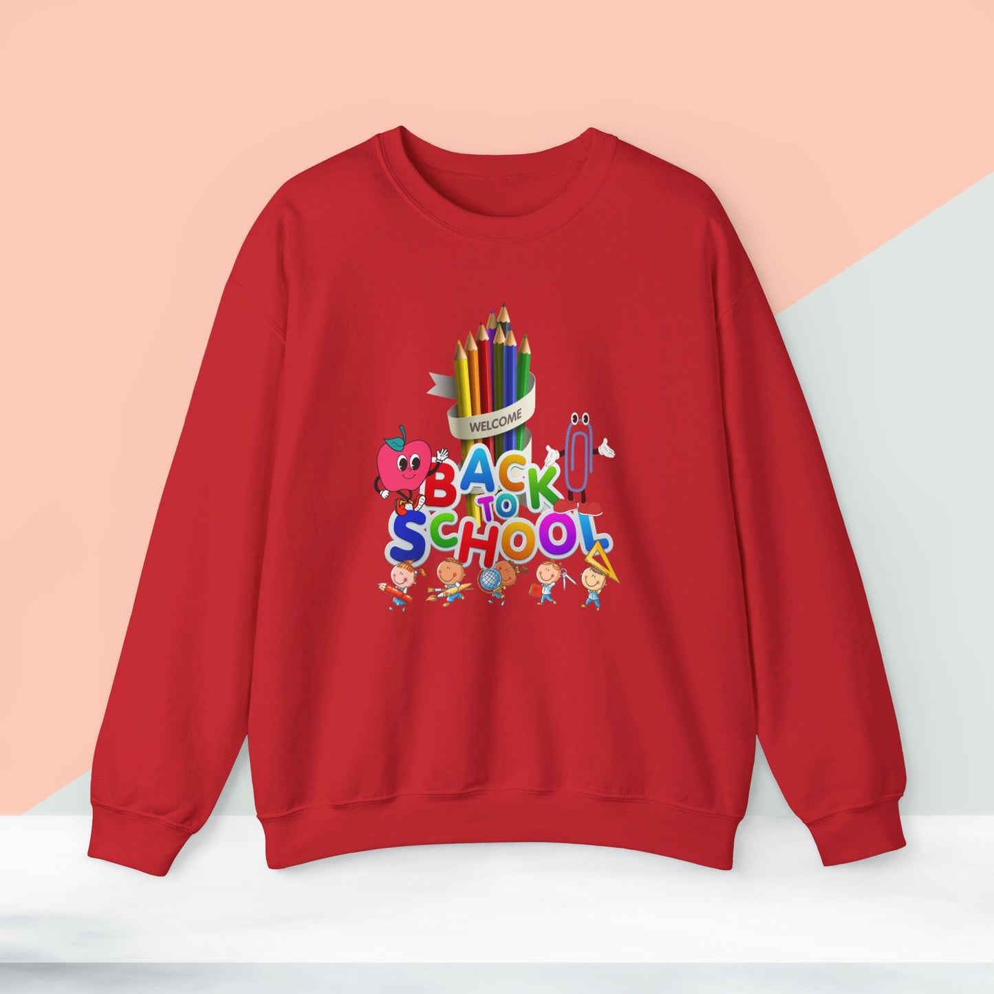 Back To school unisex heavy blend crewneck sweatshirt, We Love Teachers Sweatshirt,Teacher Back To school  Sweatshirt. First Day Vibes Sweatshirt.