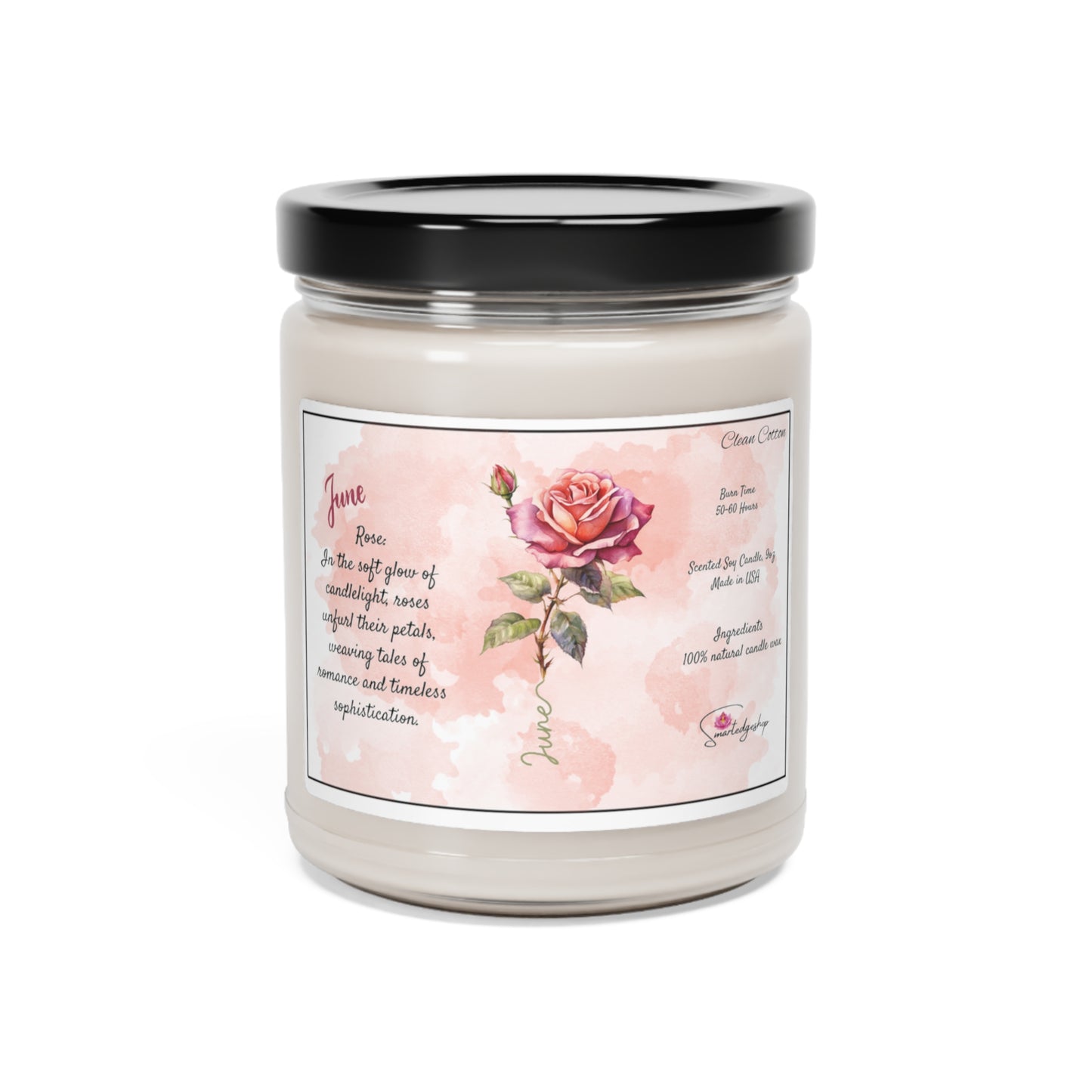 June Birth Month Flower Scented Soy Candle, 9oz