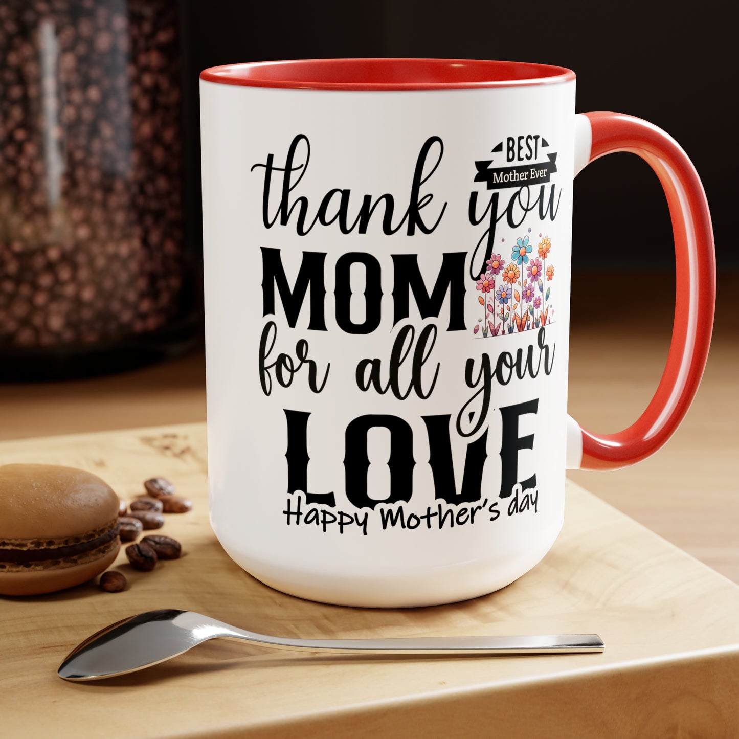 Happy Mother's dayTow-Tone Coffee Mug.15oz, Gift for mom, Mama's Coffee Mug