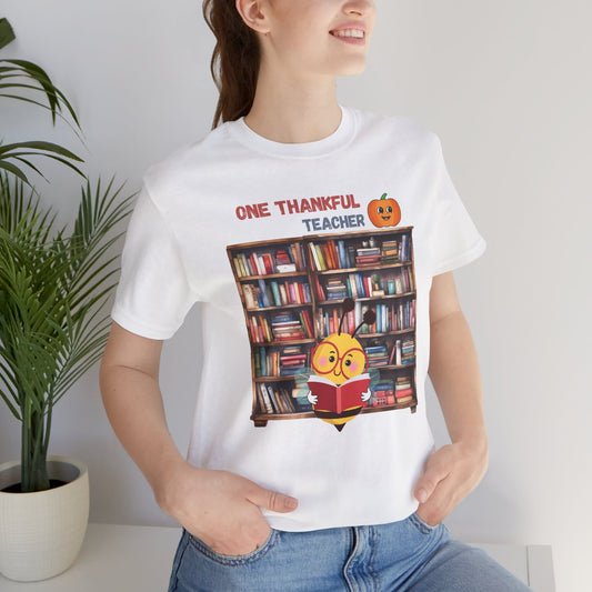 One Thankful Teacher T-shirt, Happy Thanksgiving T-shirt, Happy thanksgiving 2024 T-shirt, Thanksgiving Gift,Turkey Shirt, Family Thanksgiving, Holiday Outfit.