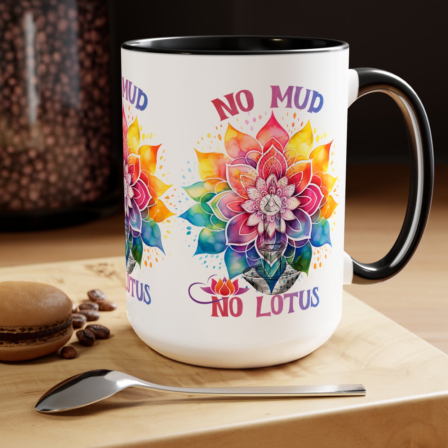 No Mud No Lotus Yoga Coffee Mug, Cute Yoga Coffee Mug, Yoga lovers Coffee Mug, Yoga Instructor Gift, Gift For Yoga lover, Gift For Yogi.