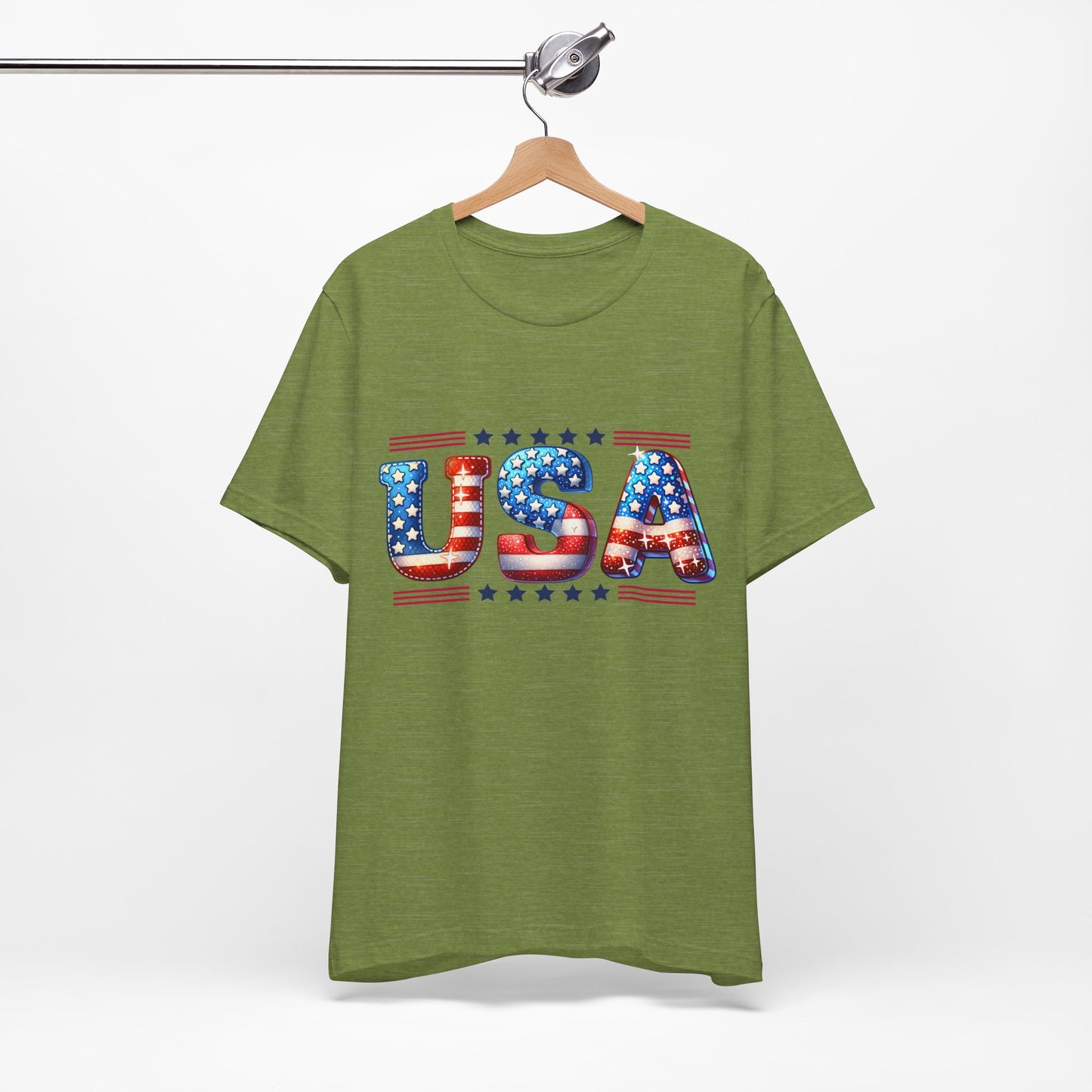 4th of July T-shirt, Sweet Land Of Liberty T-Shirt, Fourth of July unisex jersey short sleeve, America, Flag, Peace Love America. Proud To Be An American, Red White Blue.