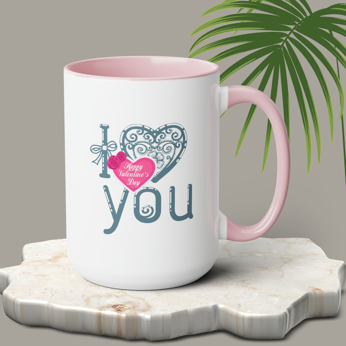 Happy valentines day Two-Tone Coffee Mugs, 15oz