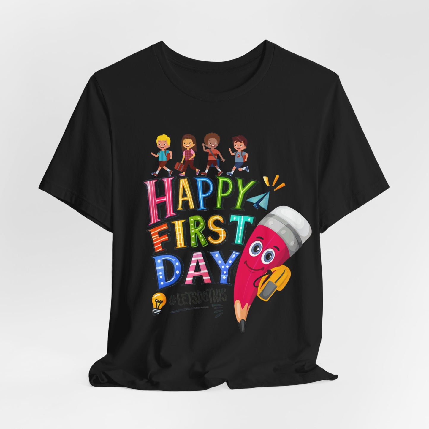 Happy First day T-Shirt, Hello Teacher T-Shirt, Back To School T-Shirt, Teach Love Inspire Teacher Shirt, Teacher Back To school unisex jersey short sleeve.First Day Vibes T-Shirt.