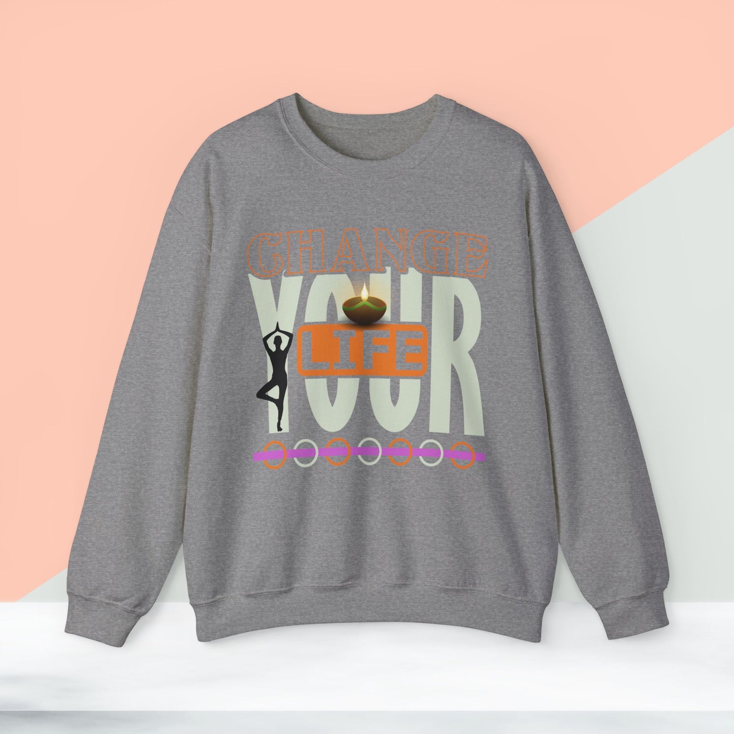 Change Your Life Yoga unisex heavy blend crewneck sweatshirt,Yoga workout Sweatshirt,Yoga lovers Sweatshirt, Yoga Instructor Gift, Gym Sweatshirt, Gift For Yoga lovers, Gift For Yogi.