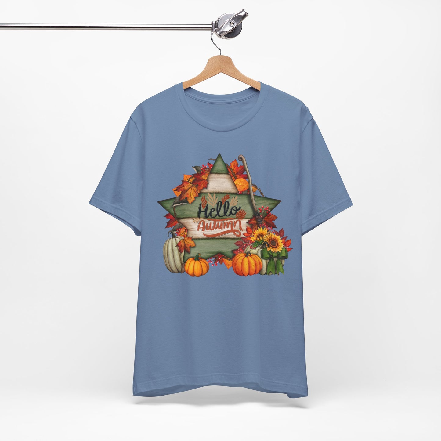 Hello Autumn Thanksgiving T-shirt, Happy thanksgiving 2024 T-shirt, Thanksgiving Gift,Turkey Shirt, Family Thanksgiving, Holiday Outfit.