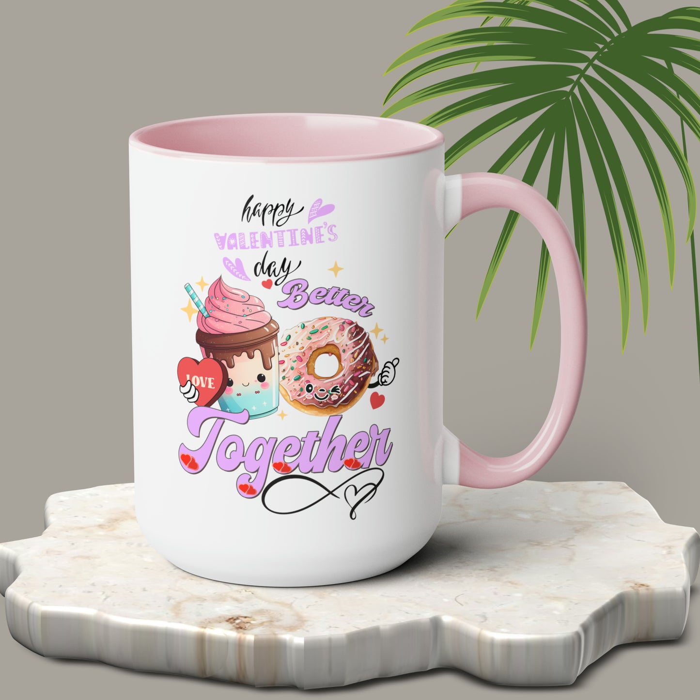 Happy valentines day Two-Tone Coffee Mugs, 15oz