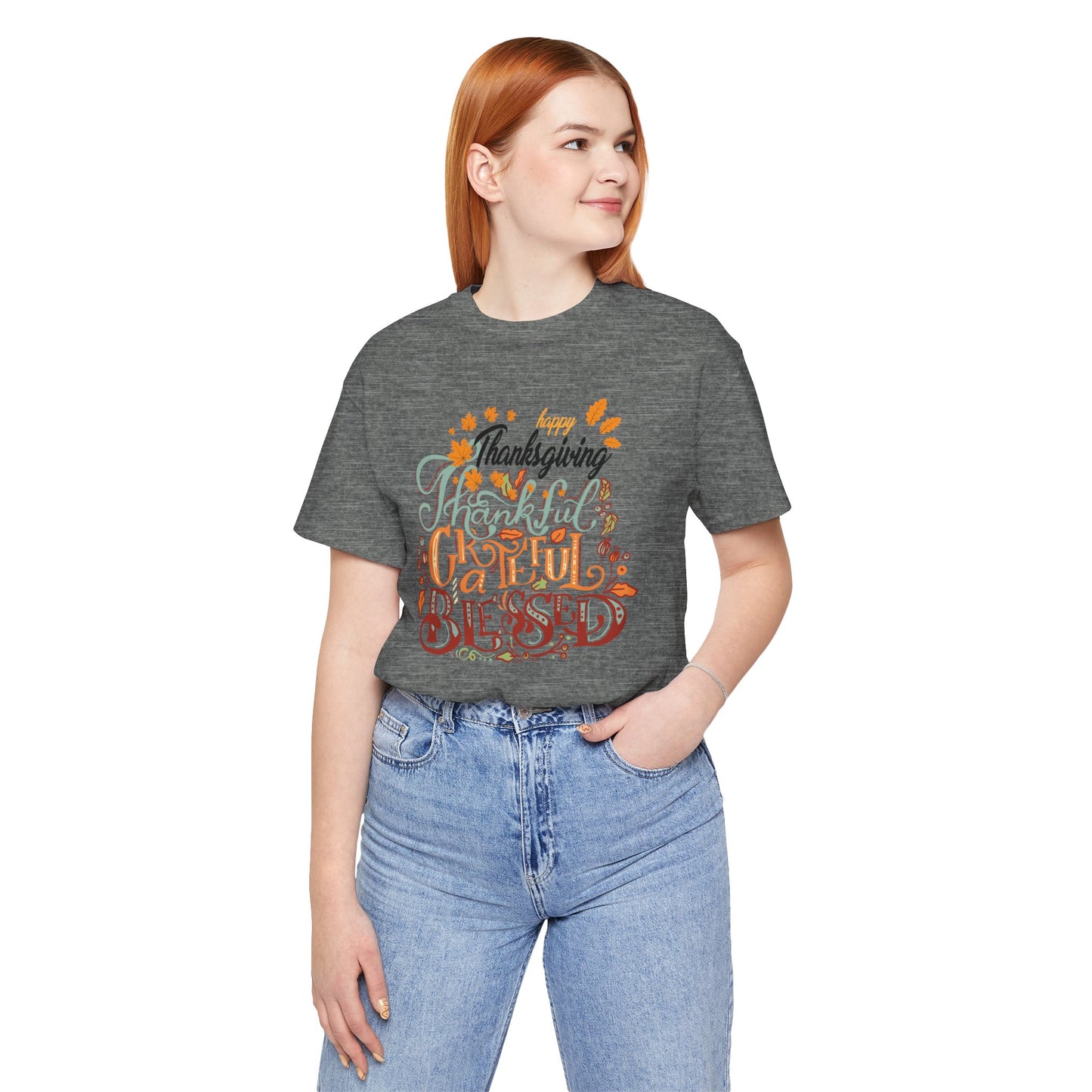 Thankful Grateful Blessed T-shirt, Happy Thanksgiving T-shirt, Happy thanksgiving 2024 T-shirt, Thanksgiving Gift,Turkey Shirt, Family Thanksgiving, Holiday Outfit.