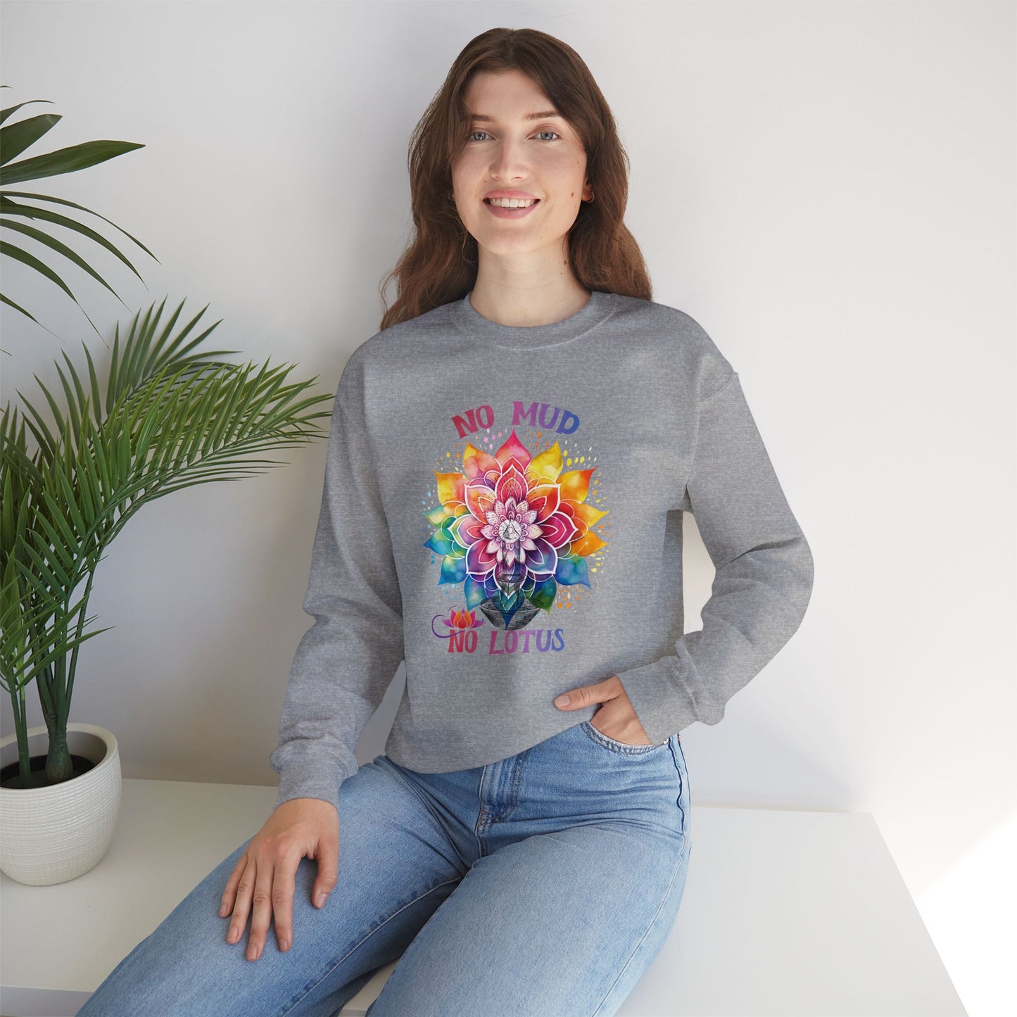 No Mud No Lotus Yoga unisex heavy blend crewneck sweatshirt,Yoga workout Sweatshirt,Yoga lovers Sweatshirt, Yoga Instructor Gift, Gym Sweatshirt, Gift For Yoga lovers, Gift For Yogi.