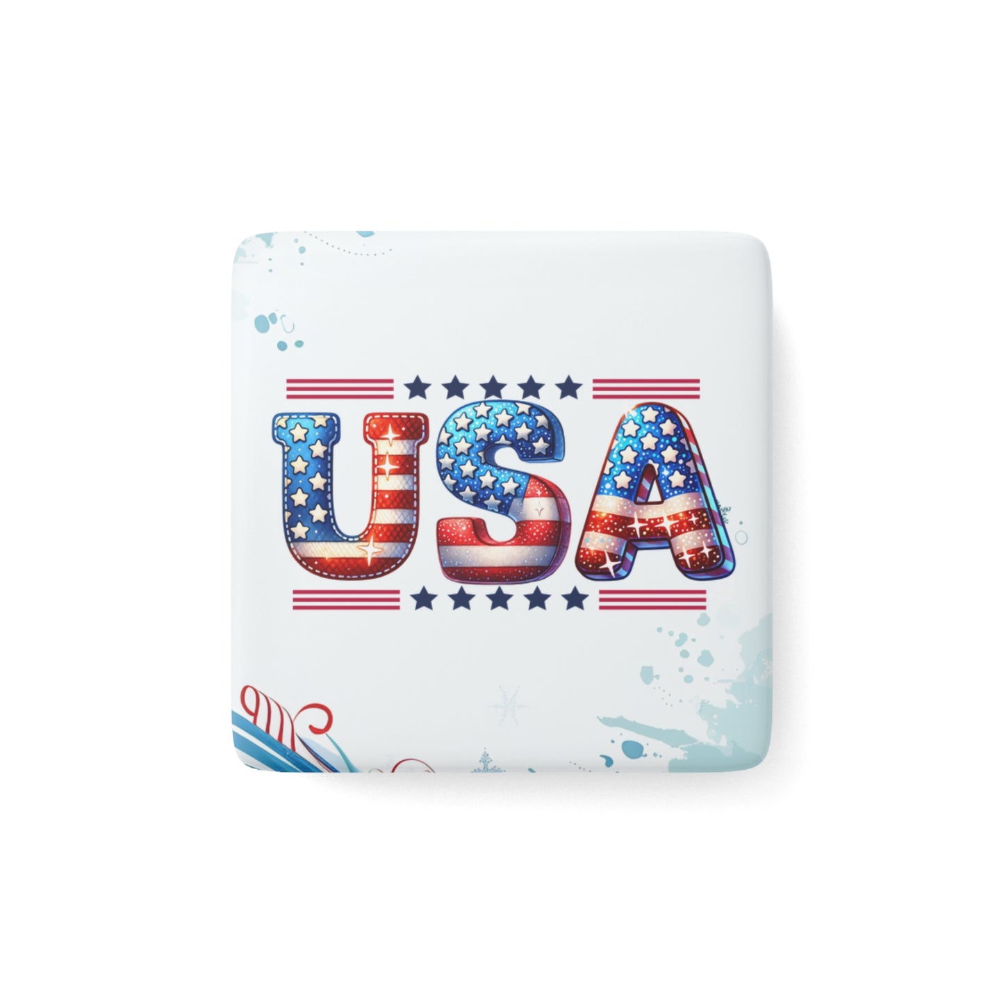 Happy 4th of July Porcelain Magnet, Square, Sunflower Magnet, America, Flag, Peace Love America. Proud To Be An American, Red White Blue Magnet, God Bless America Magnet.