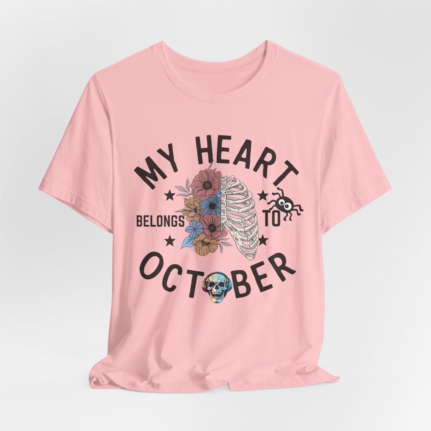 My Heart Belongs To October Halloween T-shirt, Happy Halloween T-shirt, Trick Or Treat T-shirt, Halloween T-shirt, Cool Halloween T-shirt, Spooky T-shirt,