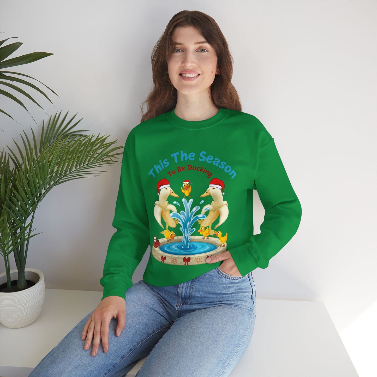 This The Season To Be Ducking Christmas Sweatshirt - Unisex Heavy Blend, Merry Christmas, Festive, Christmas Gift, Crewneck, merry Christmas Sweatshirt, Christmas Sweatshirt  Christmas Gift, Festive Sweatshirt.