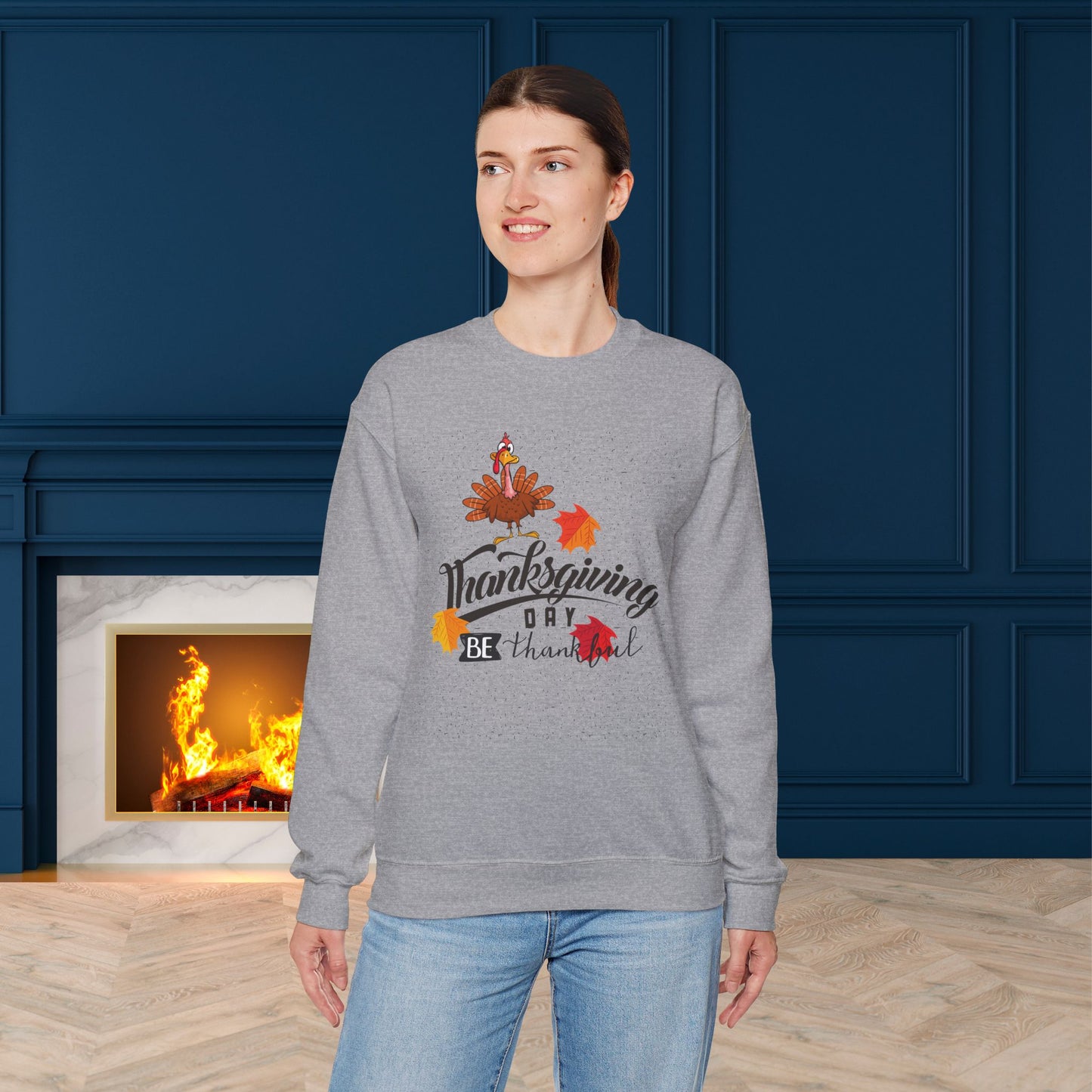 Be Thankful Sweatshirt,  HappyThanksgiving Sweatshirt - Unisex Heavy Blend, Happy Thanksgiving2024 Sweatshirt, Thanksgiving Gift, Festive Sweatshirt.