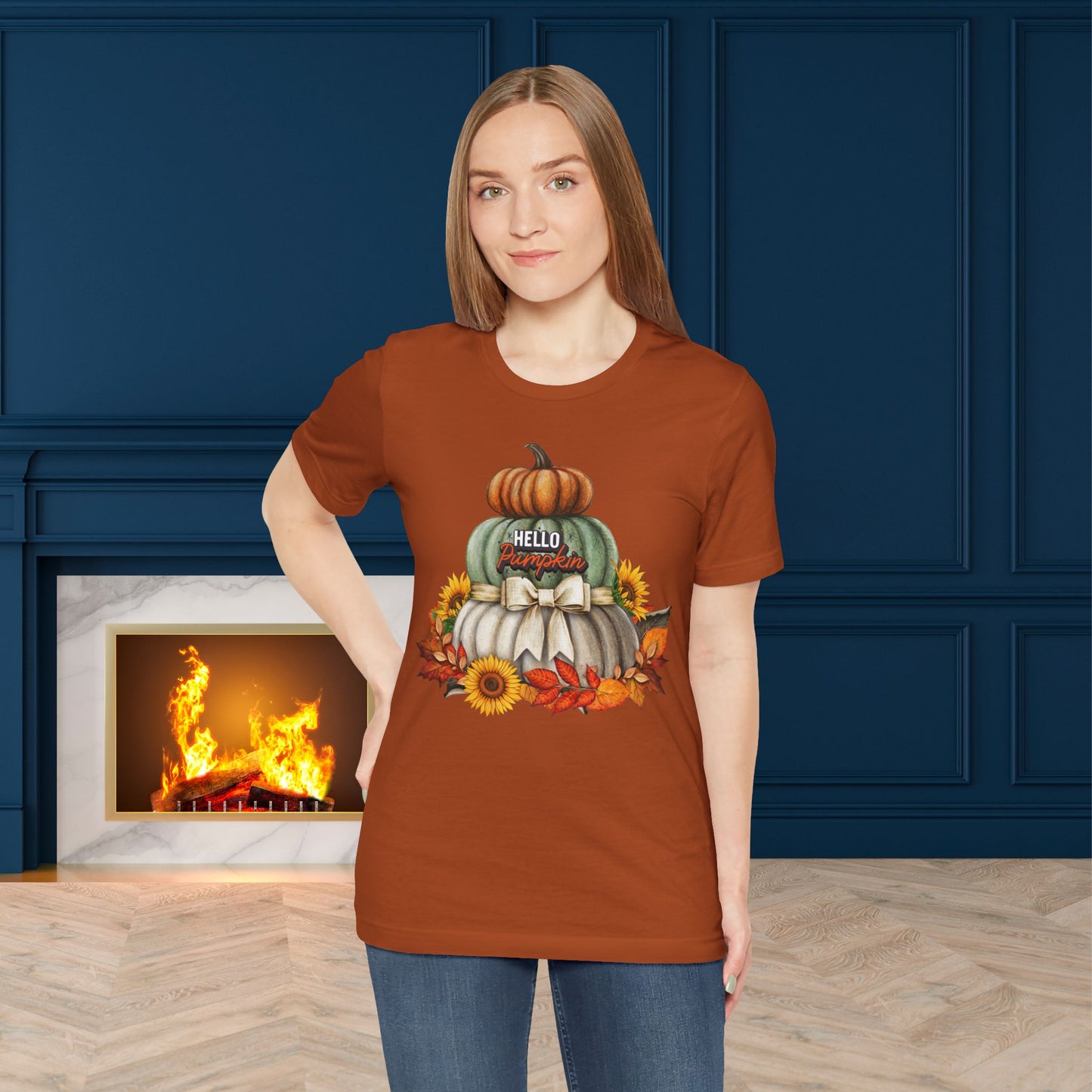 Hello Pumpkin Thanksgiving T-shirt, Happy thanksgiving 2024 T-shirt, Thanksgiving Gift,Turkey Shirt, Family Thanksgiving, Holiday Outfit.