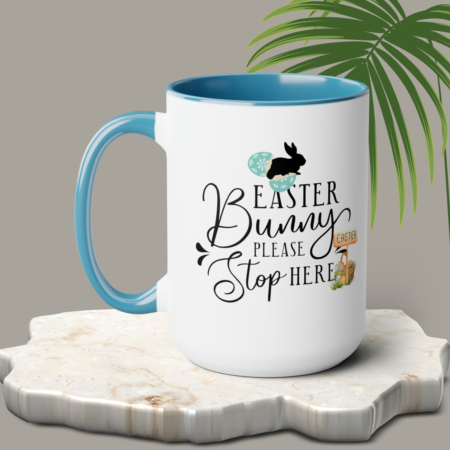 Happy Easter Two-Tone Coffee Mugs, 15oz