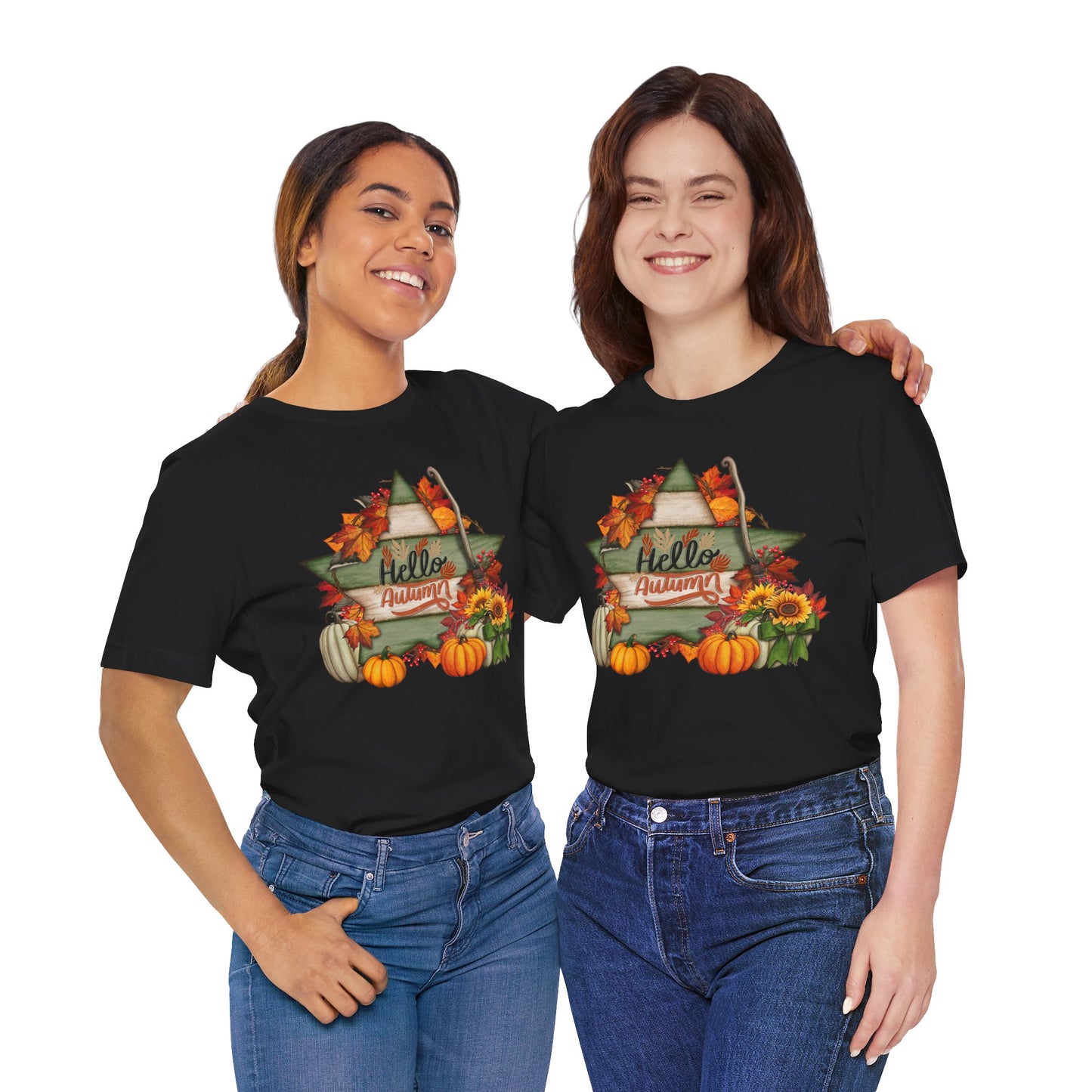 Hello Autumn Thanksgiving T-shirt, Happy thanksgiving 2024 T-shirt, Thanksgiving Gift,Turkey Shirt, Family Thanksgiving, Holiday Outfit.