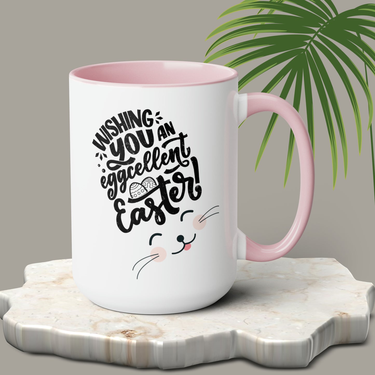 Happy Easter Two-Tone Coffee Mugs, 15oz