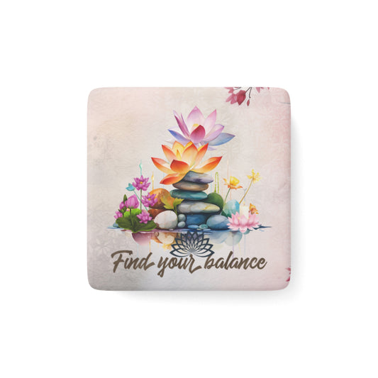 Find Your Balance Yoga Porcelain Magnet, Square, Cute Porcelain Magnet, Mindful Gift, Yoga lovers Porcelain Magnet, Yoga Instructor Gift, Gift For Yoga lovers, Gift For Yogi.