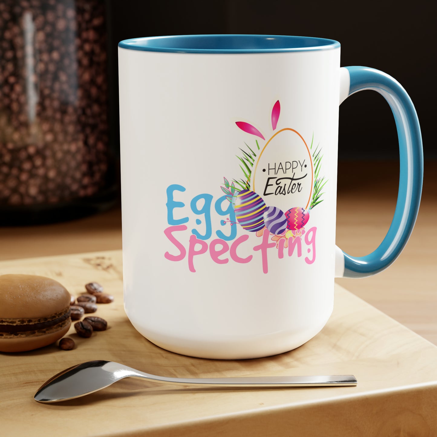 Happy Easter Two-Tone Coffee Mugs, 15oz