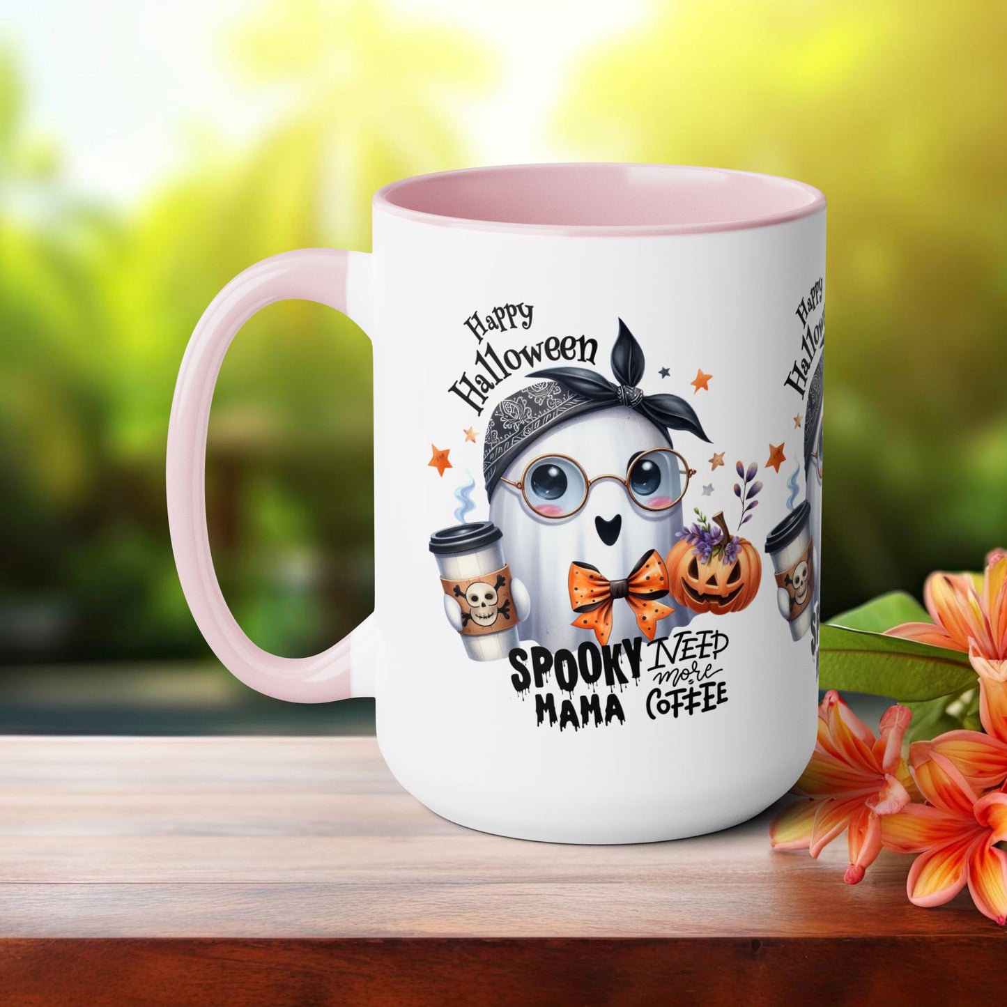 Spooky Mama Halloween Coffee Mug,  Let's Go Halloween Coffee Mug, Trick or Treat Halloween Coffee Mug, Cute Ghost Coffee Mug, Spooky Season Halloween Coffee Mug.