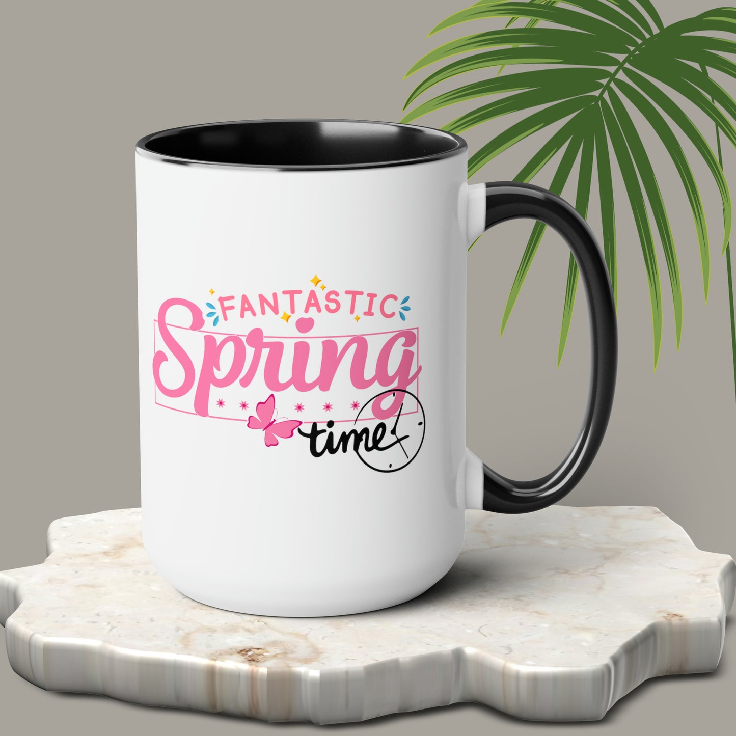 Spring Time two-Tone Coffee Mugs, 15oz