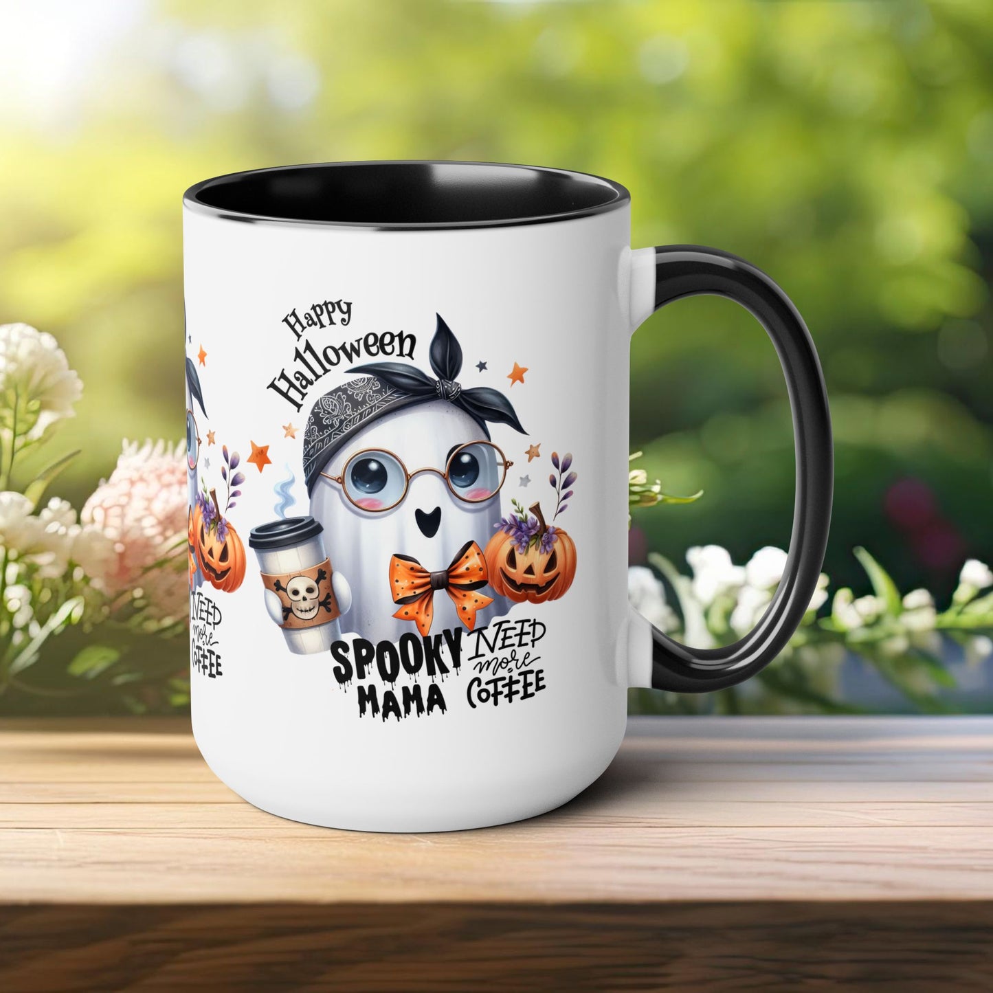 Spooky Mama Halloween Coffee Mug,  Let's Go Halloween Coffee Mug, Trick or Treat Halloween Coffee Mug, Cute Ghost Coffee Mug, Spooky Season Halloween Coffee Mug.