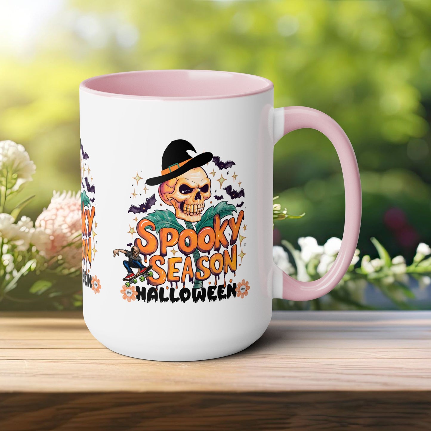 Spooky Season Halloween Coffee Mug, Halloween Coffee Mug, Trick or Treat Halloween Coffee Mug, Cute Skeleton Coffee Mug, Spooky Vibes Halloween Coffee Mug.