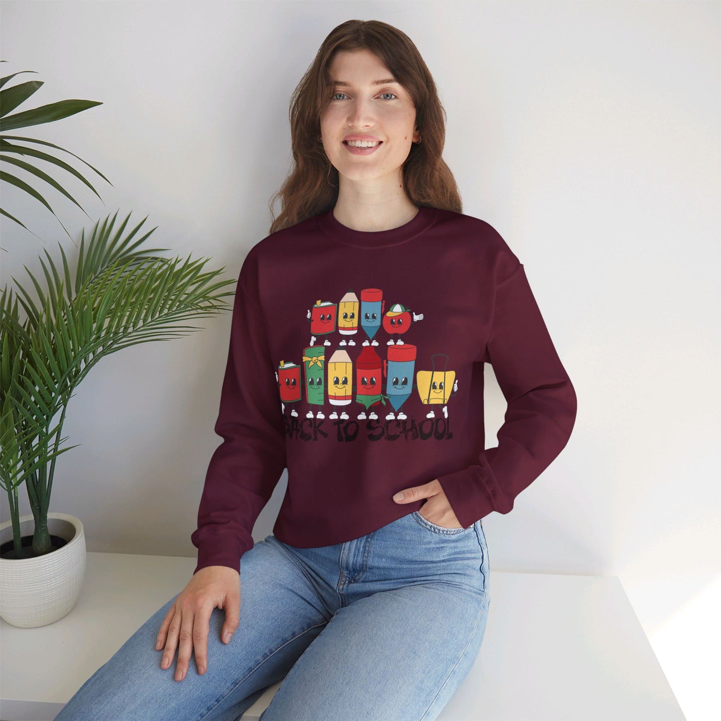 Back To school unisex heavy blend crewneck sweatshirt, We Love Teachers Sweatshirt,Teacher Back To school  Sweatshirt. First Day Vibes Sweatshirt.