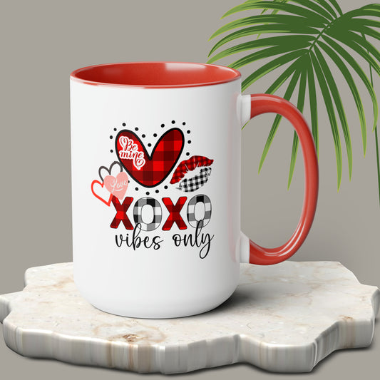 Happy valentines day Two-Tone Coffee Mugs, 15oz