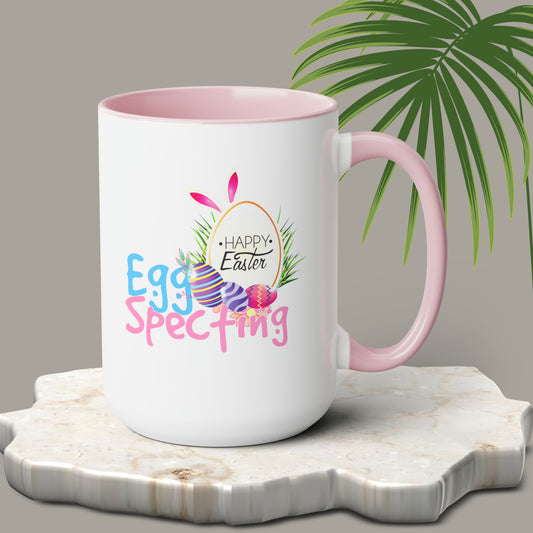 Happy Easter Two-Tone Coffee Mugs, 15oz