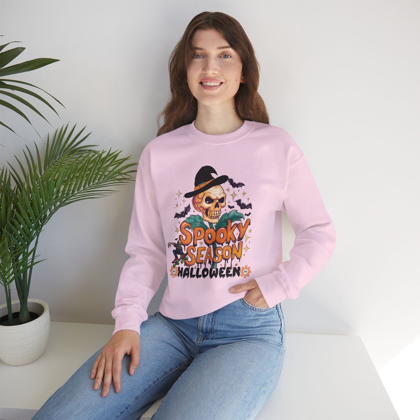 Spooky Season Sweatshirt, Happy Halloween Sweatshirt - Unisex Heavy Blend Crewneck, Halloween Sweatshirt, Cute Spooky Ghost sweatshirt.