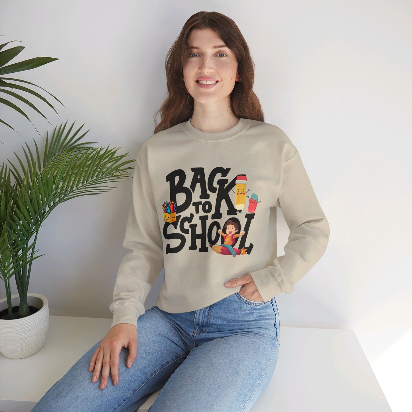 Back To school unisex heavy blend crewneck sweatshirt, We Love Teachers Sweatshirt,Teacher Back To school  Sweatshirt. First Day Vibes Sweatshirt.