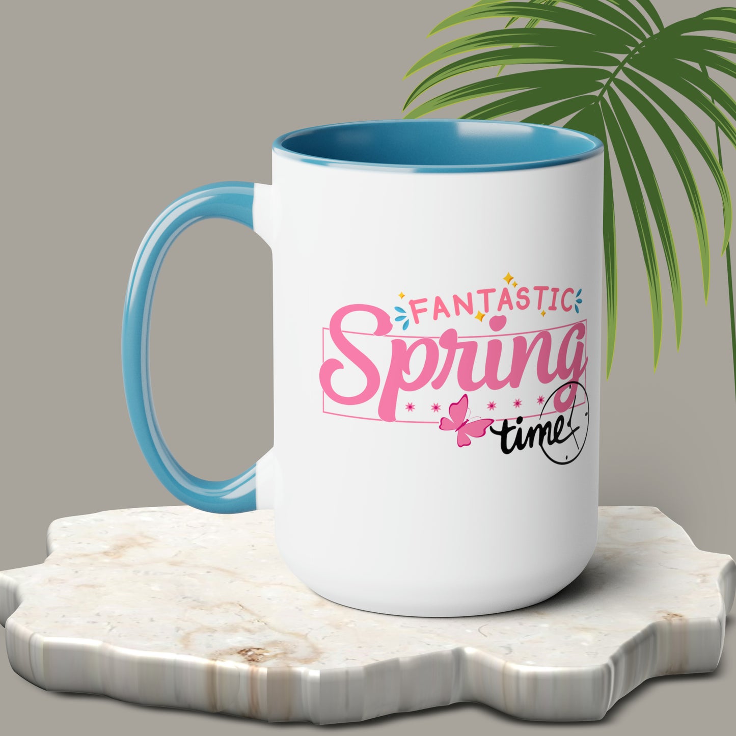 Spring Time two-Tone Coffee Mugs, 15oz