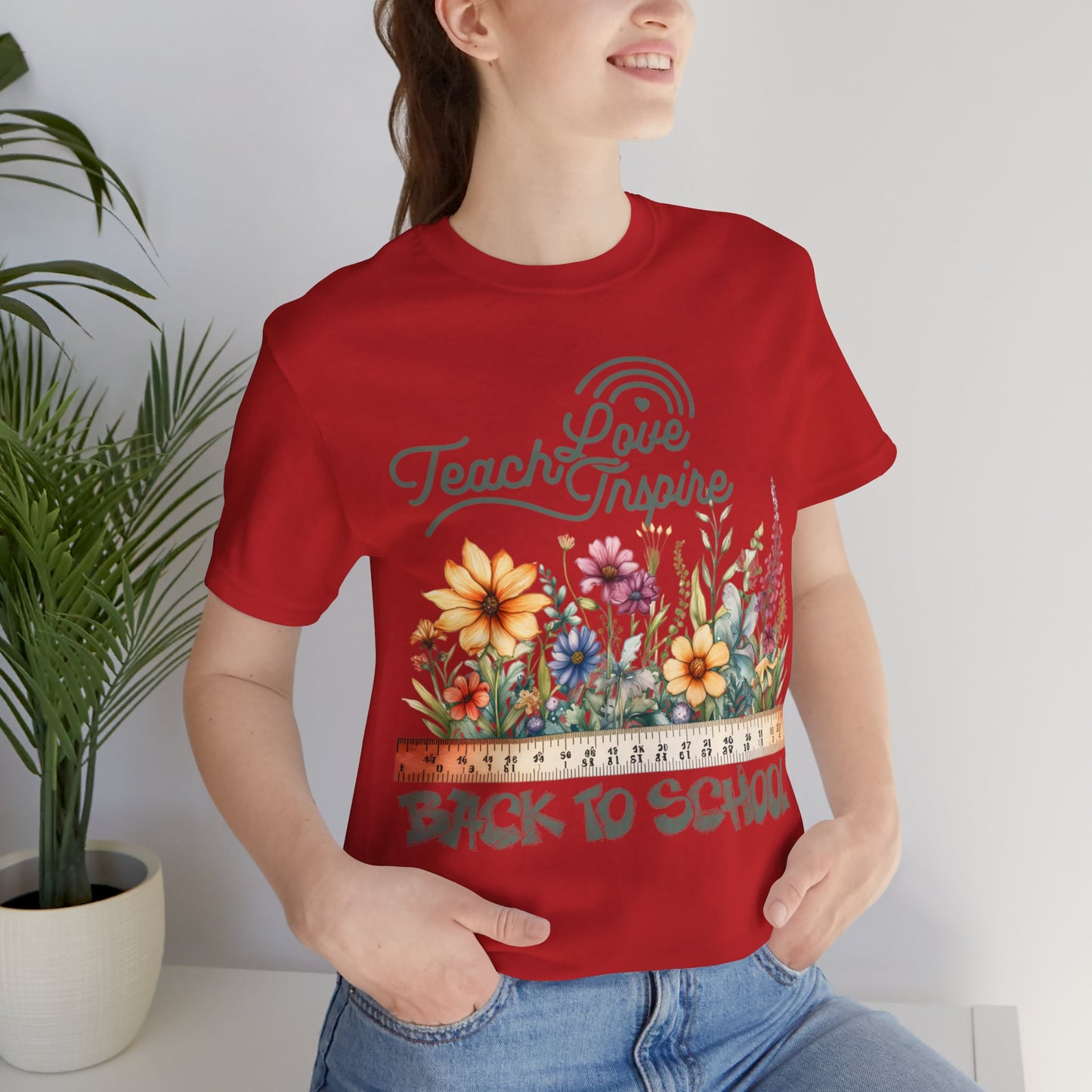 Love Teach Inspire T-Shirt, Back To School T-Shirt, Teacher Back To school unisex jersey short sleeve.First Day Vibes T-Shirt.