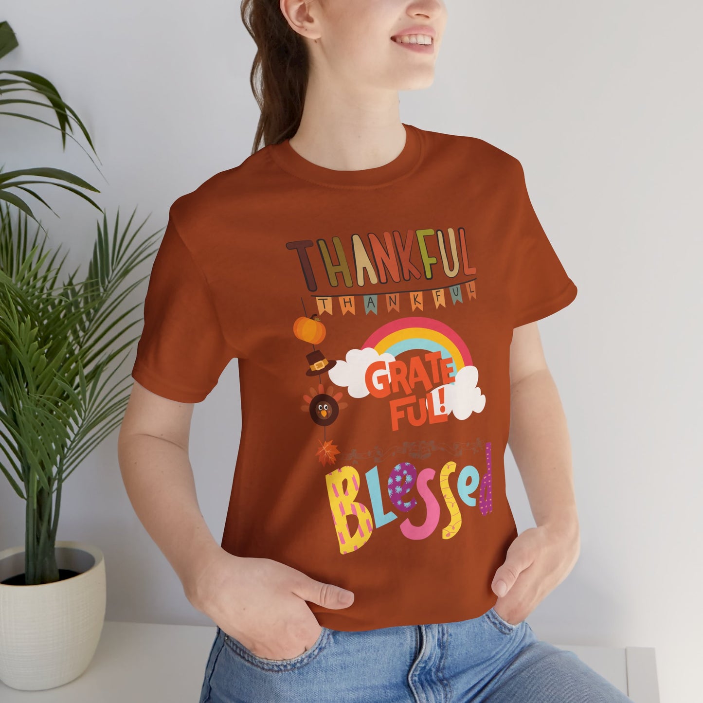 Thankful Grateful Blessed T-shirt, Happy Thanksgiving T-shirt, Happy thanksgiving 2024 T-shirt, Thanksgiving Gift,Turkey Shirt, Family Thanksgiving, Holiday Outfit.