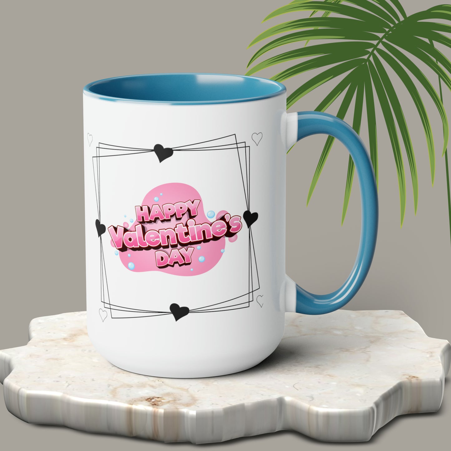 Happy valentines day Two-Tone Coffee Mugs, 15oz