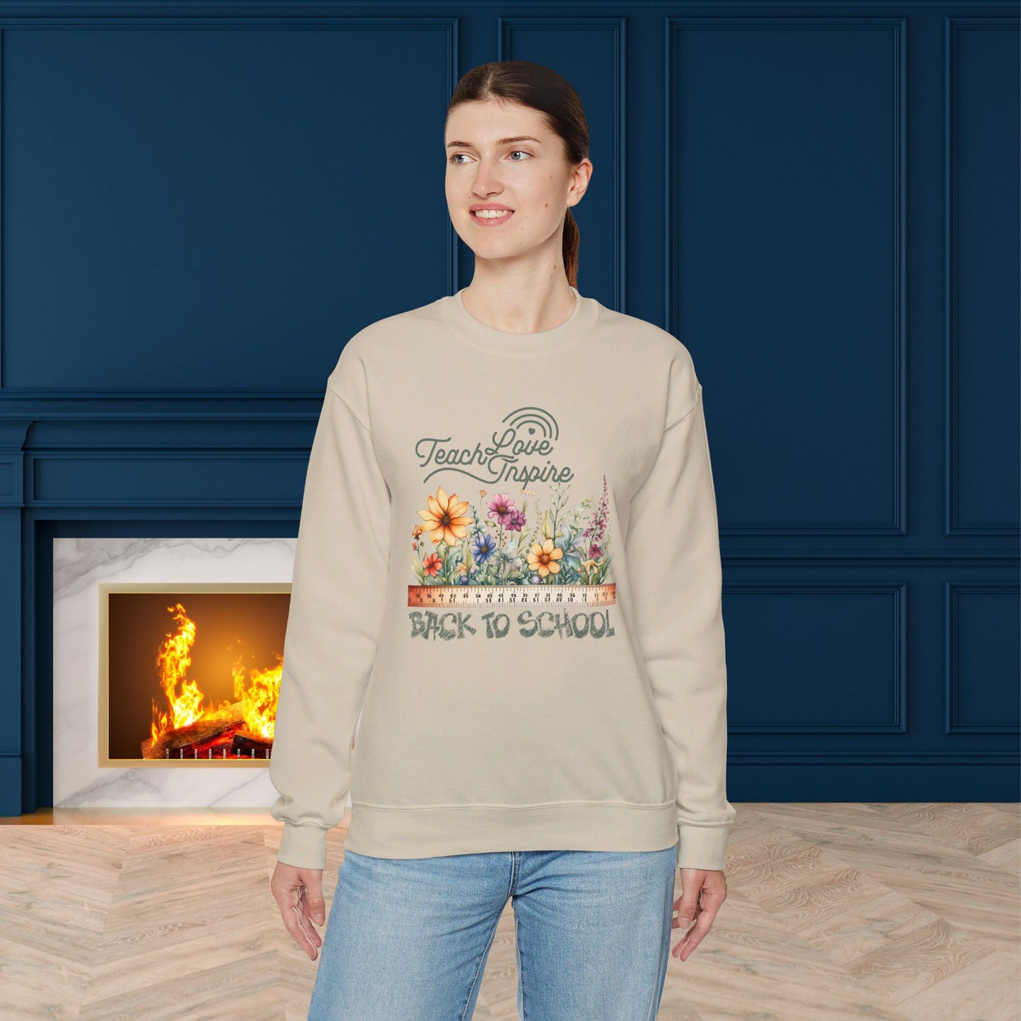 Back To school unisex heavy blend crewneck sweatshirt, We Love Teachers Sweatshirt,Teacher Back To school  Sweatshirt. First Day Vibes Sweatshirt.