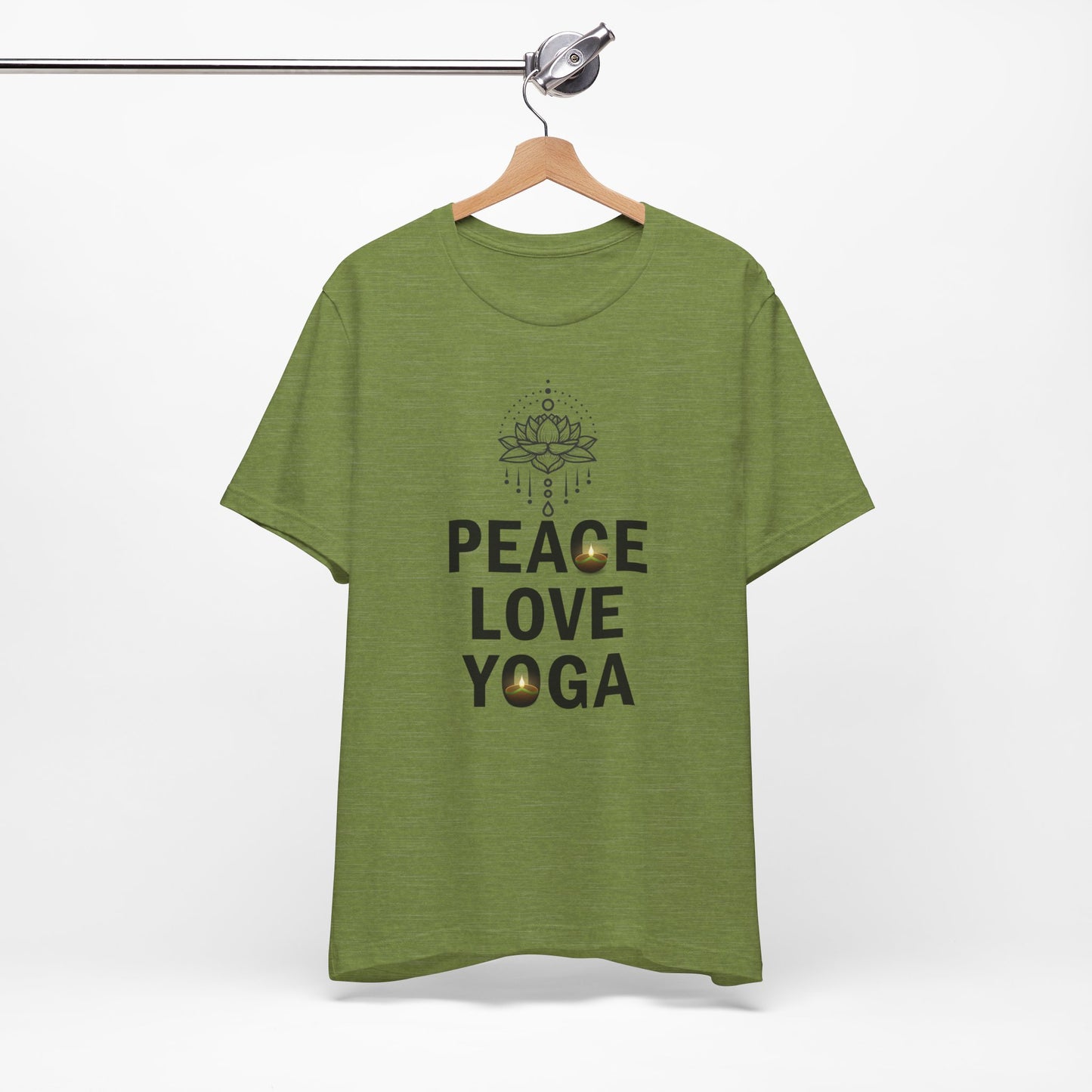 Peace Love Yoga T-Shirt, Cute Yoga workout Shirt, Yoga lovers T-shirt, Yoga Instructor Gift, Gym shirt, Gift For Yoga lover, Gift For Yogi.