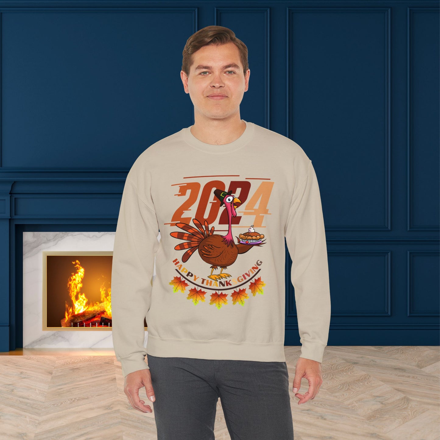 Happy Thanksgiving Turkey Sweatshirt - Unisex Heavy Blend, Happy Thanksgiving2024 Sweatshirt, Thanksgiving Gift, Festive Sweatshirt.