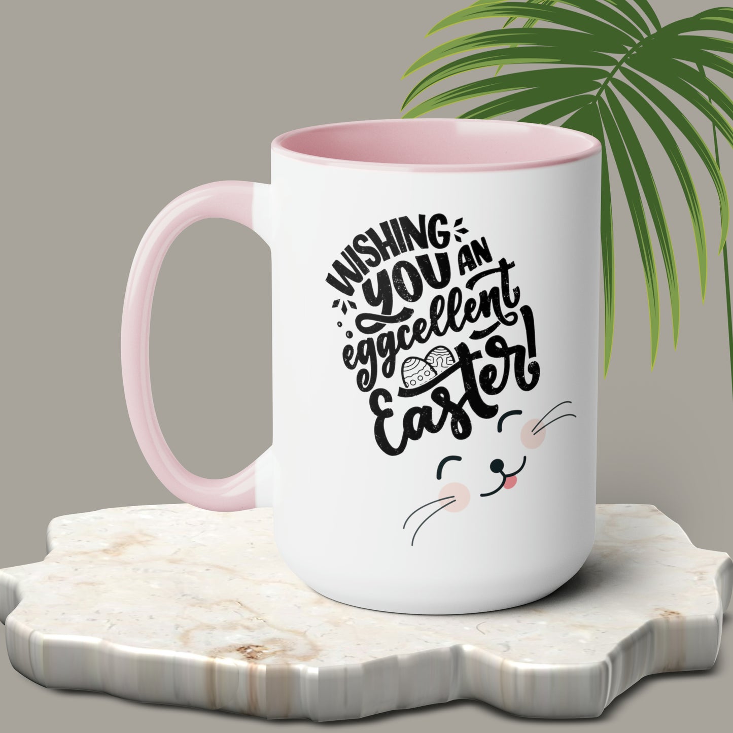 Happy Easter Two-Tone Coffee Mugs, 15oz