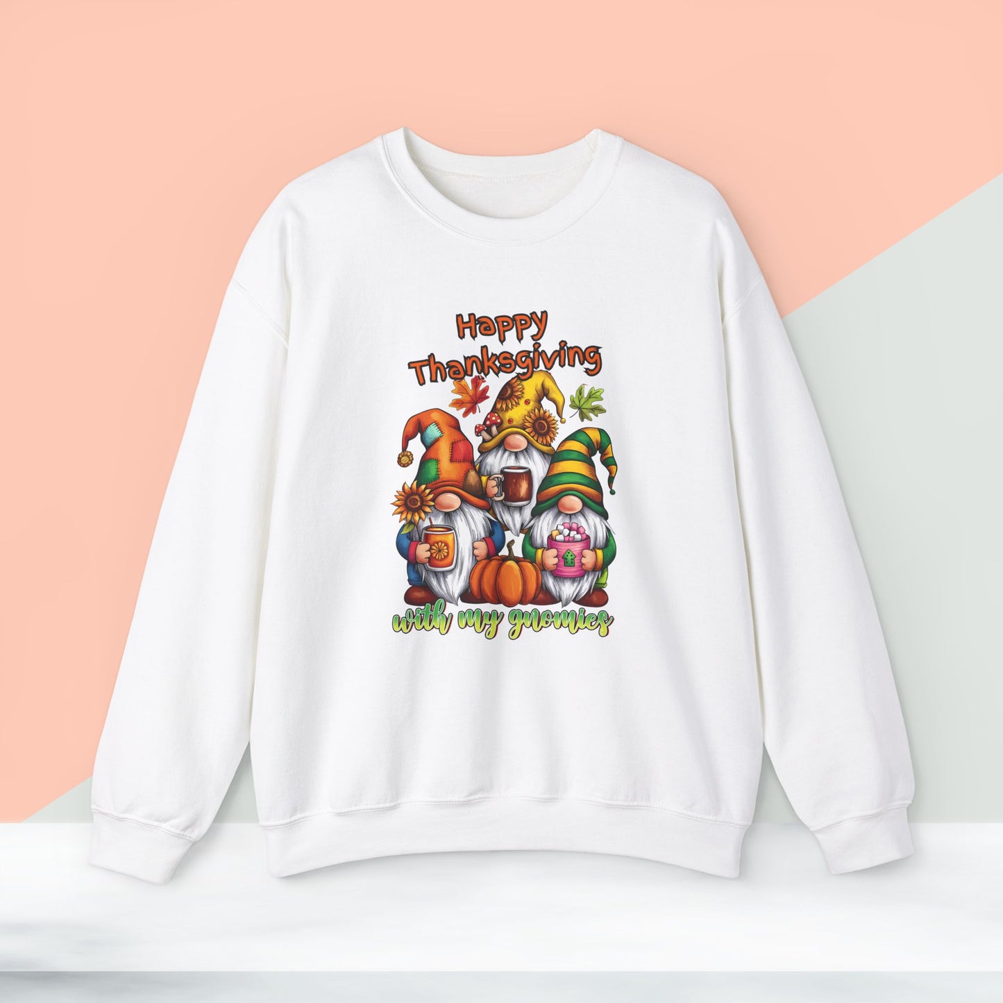 Happy Thanksgiving  With My Gnomies Sweatshirt, HappyThanksgiving Sweatshirt - Unisex Heavy Blend, Happy Thanksgiving2024 Sweatshirt, Thanksgiving Gift, Festive Sweatshirt.