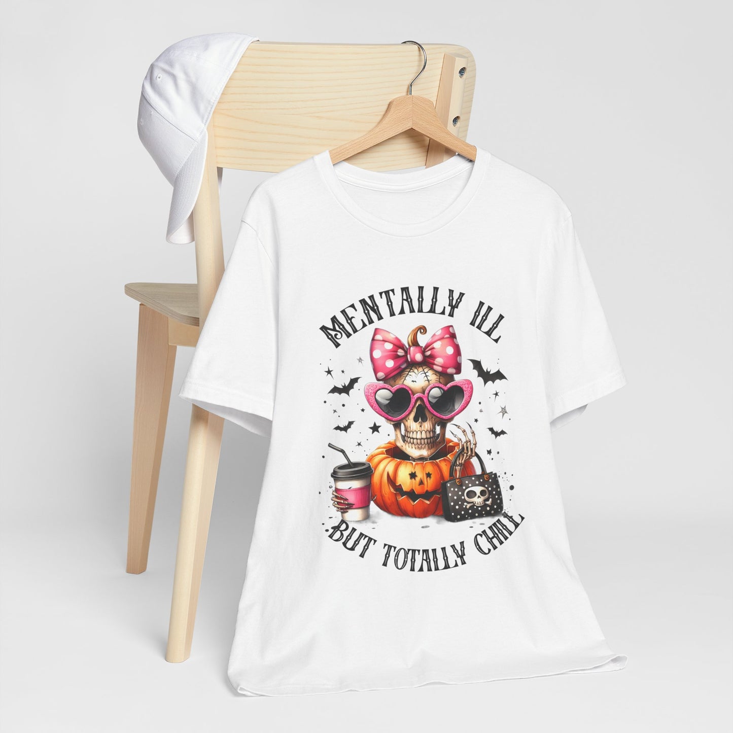 Mentally ill But Totally Chill Halloween T-shirt, Happy Halloween T-shirt, Trick Or Treat T-shirt, Halloween T-shirt, Cool Halloween T-shirt, Spooky T-shirt,