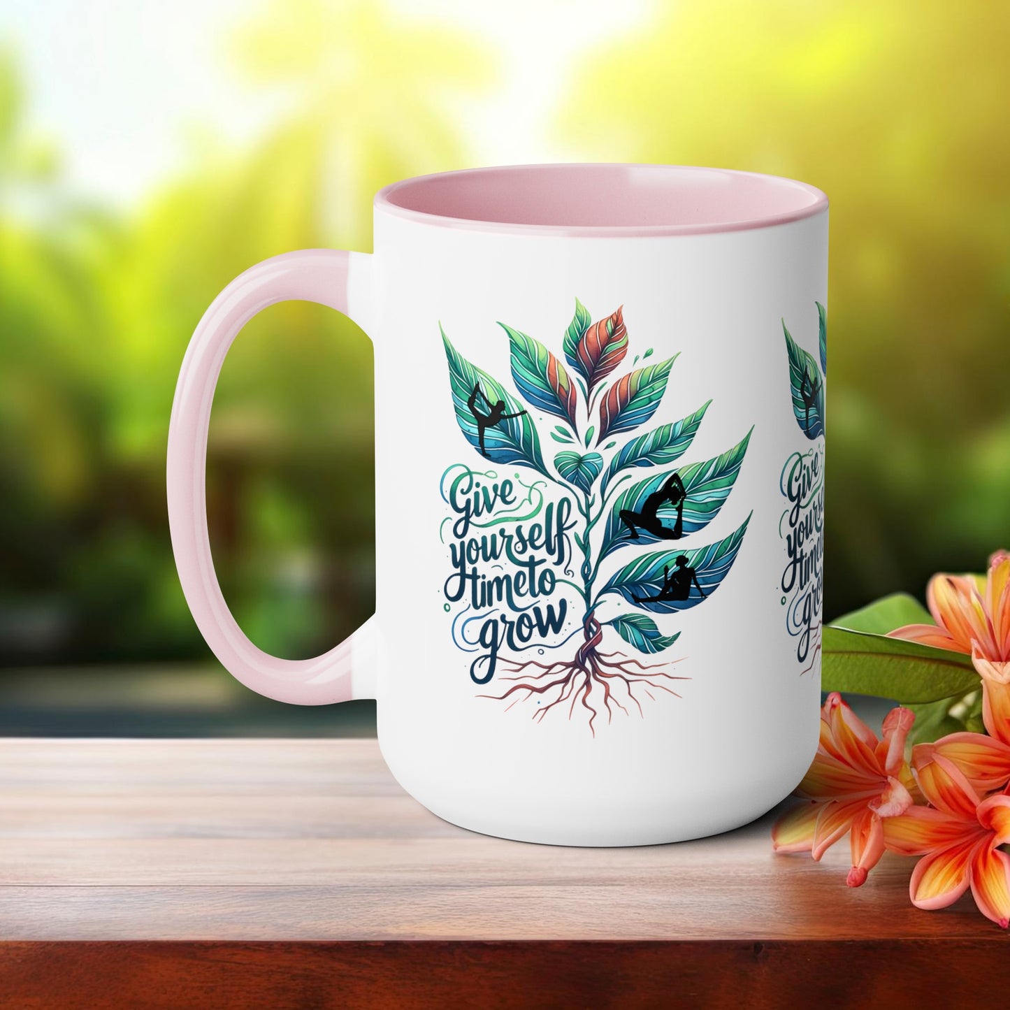 Give Yourself Time To Grow Yoga Coffee Mug, Cute Yoga Coffee Mug, Yoga lovers Coffee Mug, Yoga Instructor Gift, Gift For Yoga lover, Gift For Yogi.