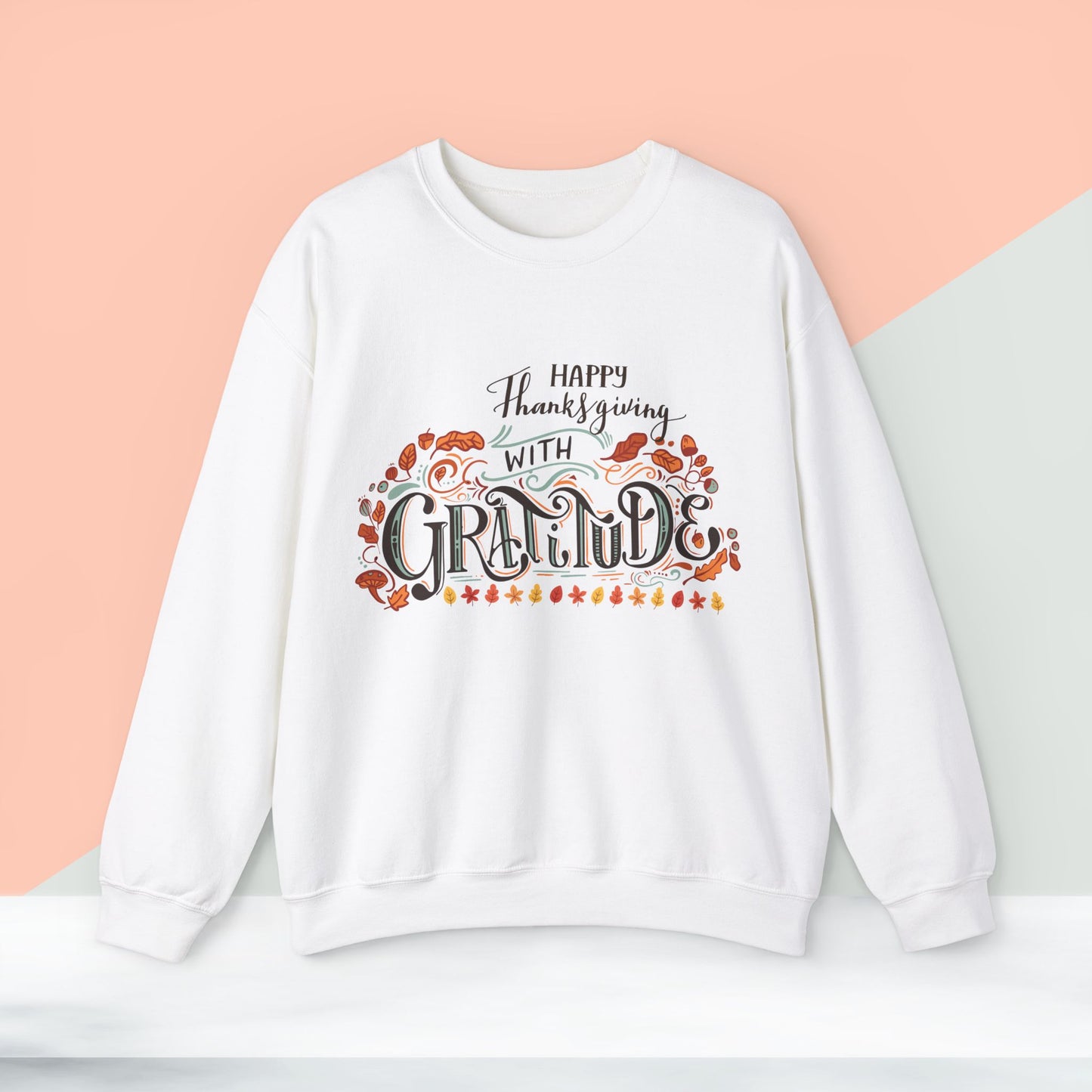 HappyThanksgiving With Gratitude  Sweatshirt - Unisex Heavy Blend, Happy Thanksgiving2024 Sweatshirt, Thanksgiving Gift, Festive Sweatshirt.