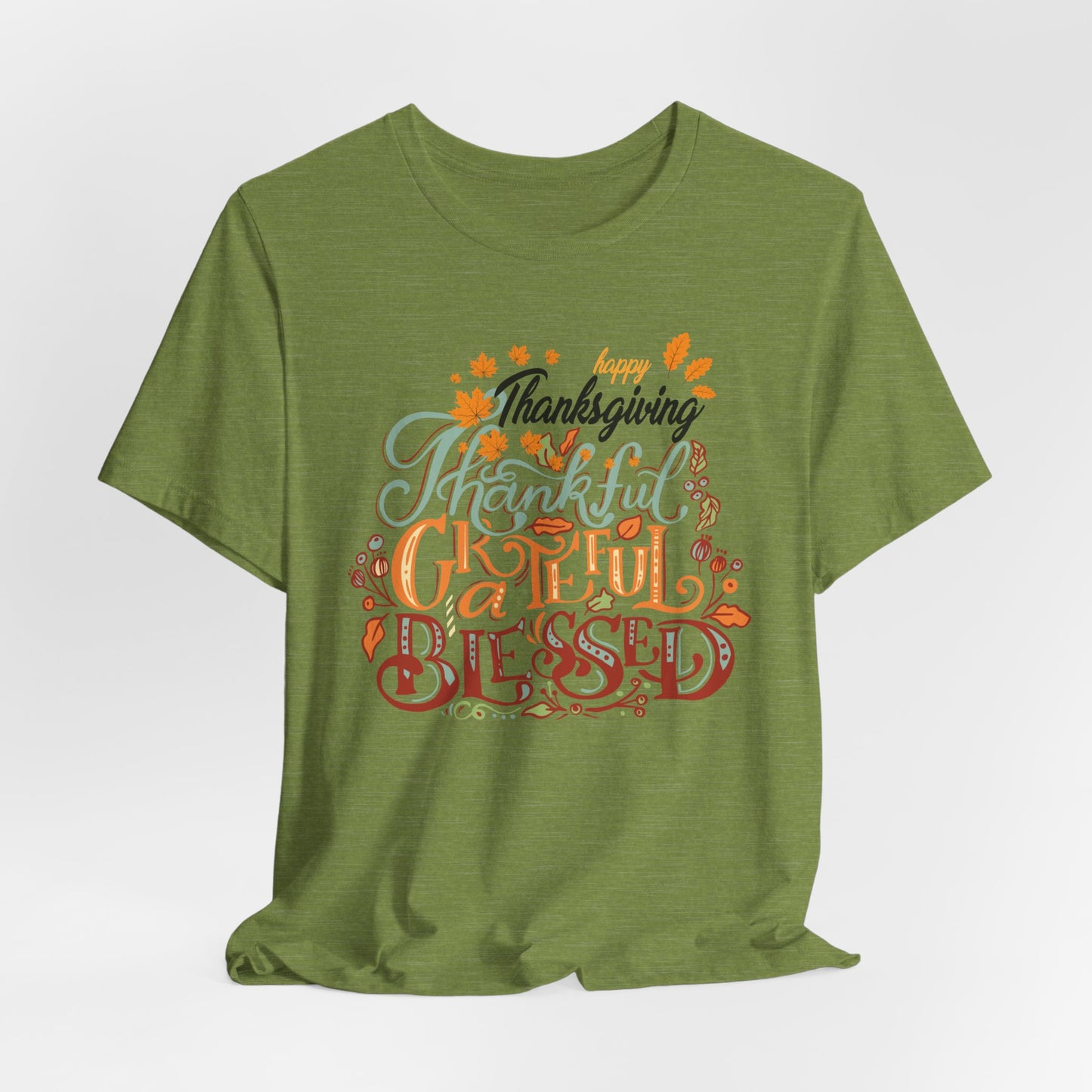 Thankful Grateful Blessed T-shirt, Happy Thanksgiving T-shirt, Happy thanksgiving 2024 T-shirt, Thanksgiving Gift,Turkey Shirt, Family Thanksgiving, Holiday Outfit.