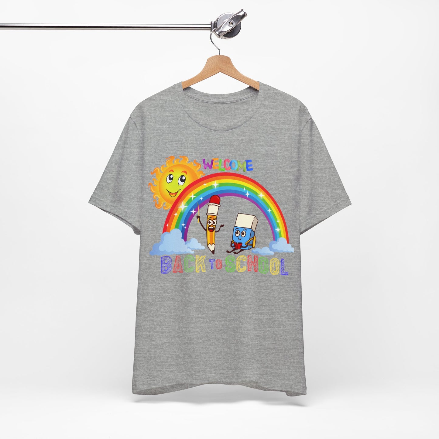 Welcome Back To School T-Shirt, Hello Teacher T-Shirt, Back To School T-Shirt, Teach Love Inspire Teacher Shirt, Teacher Back To school unisex jersey short sleeve.First Day Vibes T-Shirt.