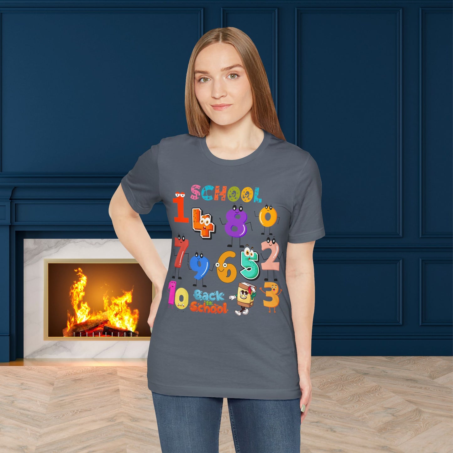 1 2 3 Back To School T-Shirt, Love Teach Inspire T-Shirt, Back To School T-Shirt, Teacher Back To school unisex jersey short sleeve.First Day Vibes T-Shirt.