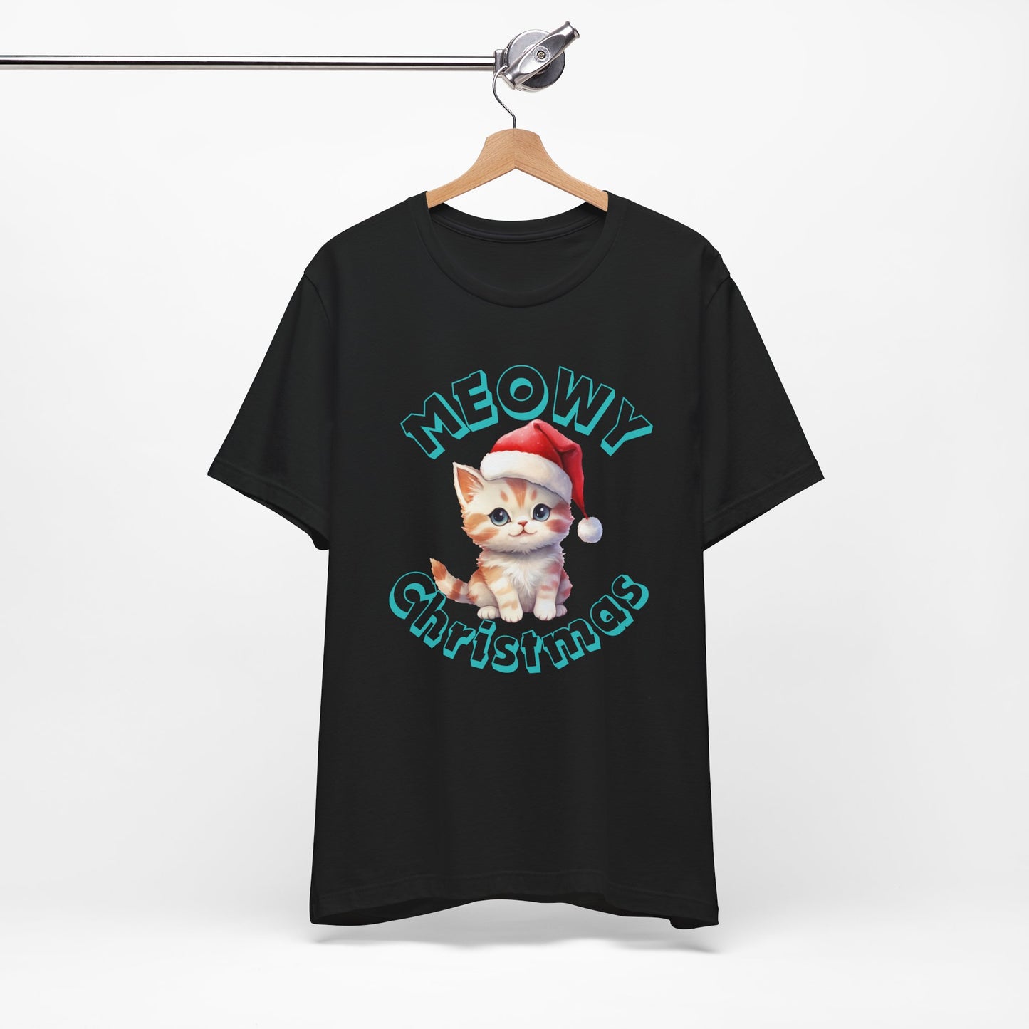 Meowy Christmas Unisex Tee, Christmas Shirt, Christmas Outfit, Merry Christmas T-shirt, Merry Christmas 2024 T-shirt, Christmas Gift, Family Holiday Outfit.