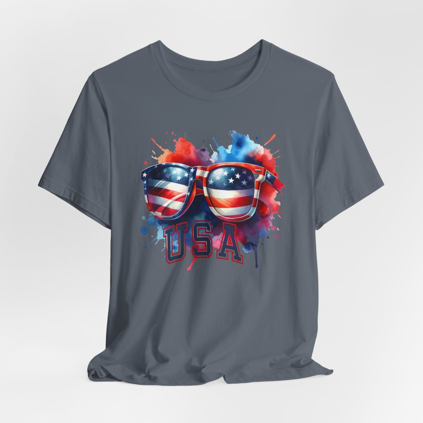 4th of July T-shirt, Sweet Land Of Liberty T-Shirt, Fourth of July unisex jersey short sleeve, America, Flag, Peace Love America. Proud To Be An American, Red White Blue.