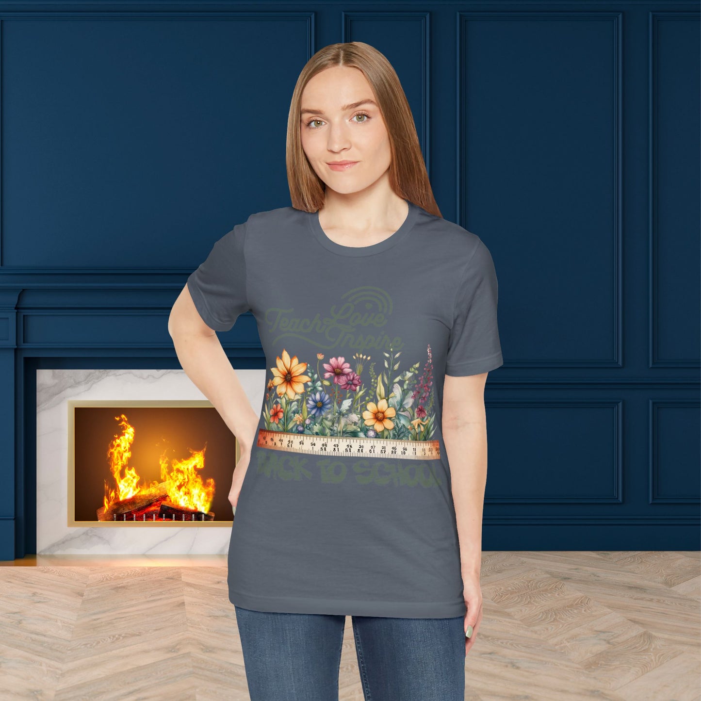 Love Teach Inspire T-Shirt, Back To School T-Shirt, Teacher Back To school unisex jersey short sleeve.First Day Vibes T-Shirt.